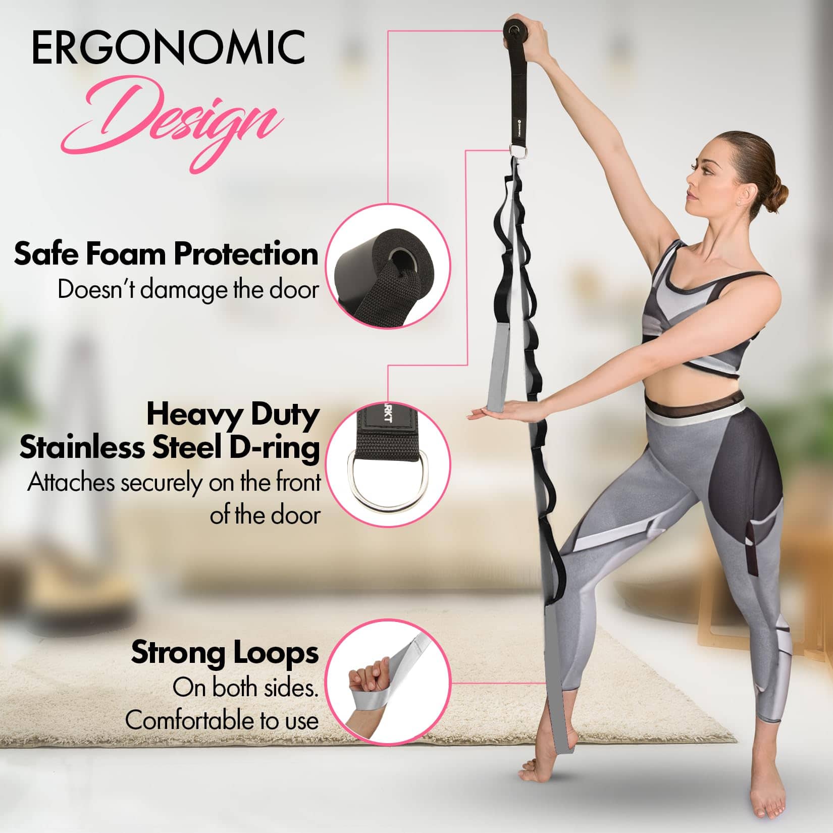 Correa de Yoga de 10 Lazos con Anclaje de Puerta - Correa - Imagen 3