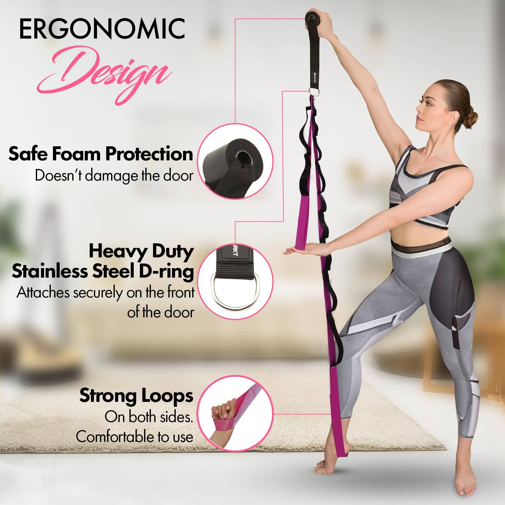 Correa de Yoga de 10 Lazos con Anclaje para Puerta - Correa - Imagen 3