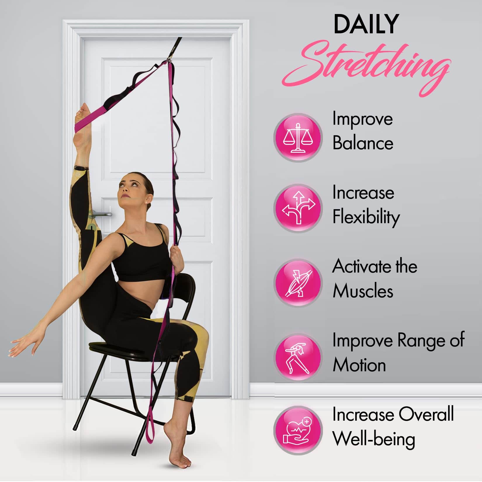 Correa de Yoga de 10 Lazos con Anclaje para Puerta - Correa - Imagen 6