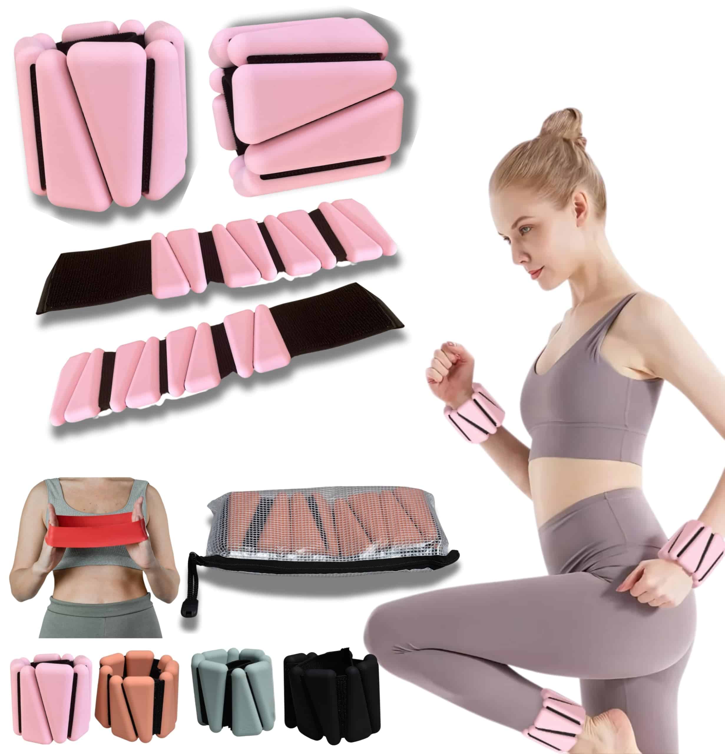 Set ajustable de 2(1Lbs cada uno) Pesas Wearables de Muñeca