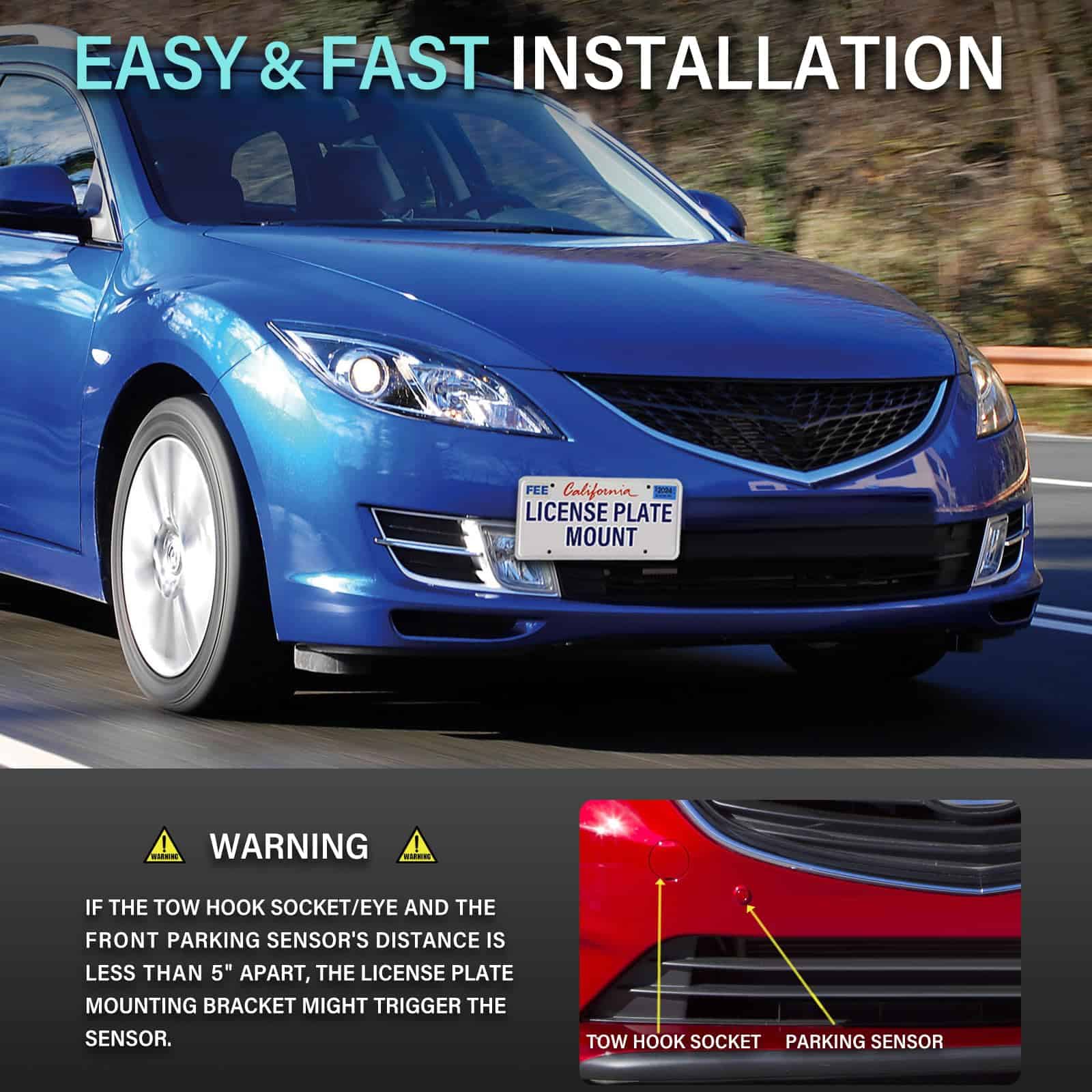 Soporte de Placa de Matrícula Delantera sin -Negro - Imagen 4