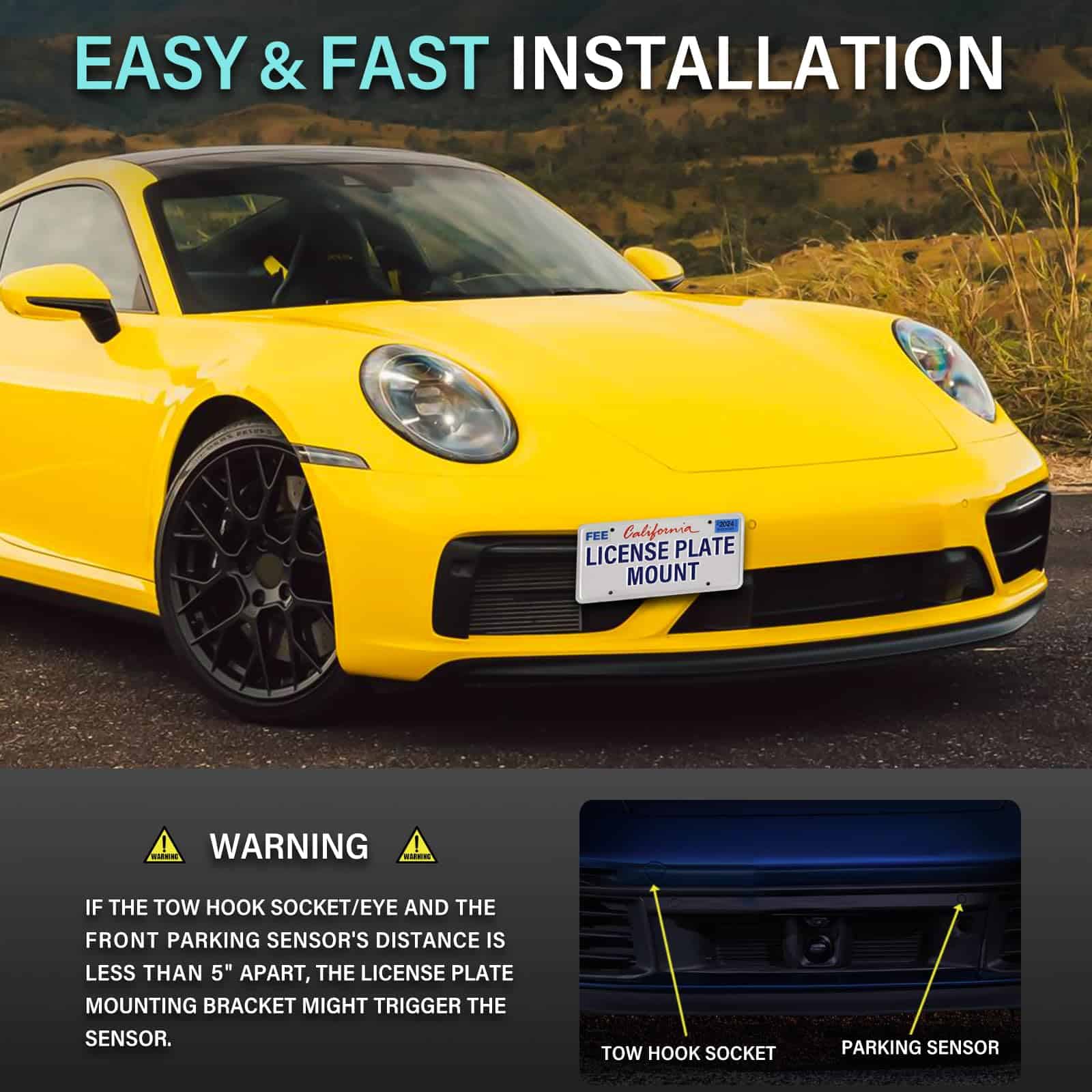 Soporte de Placa de Matrícula Delantera -Negro - Imagen 4