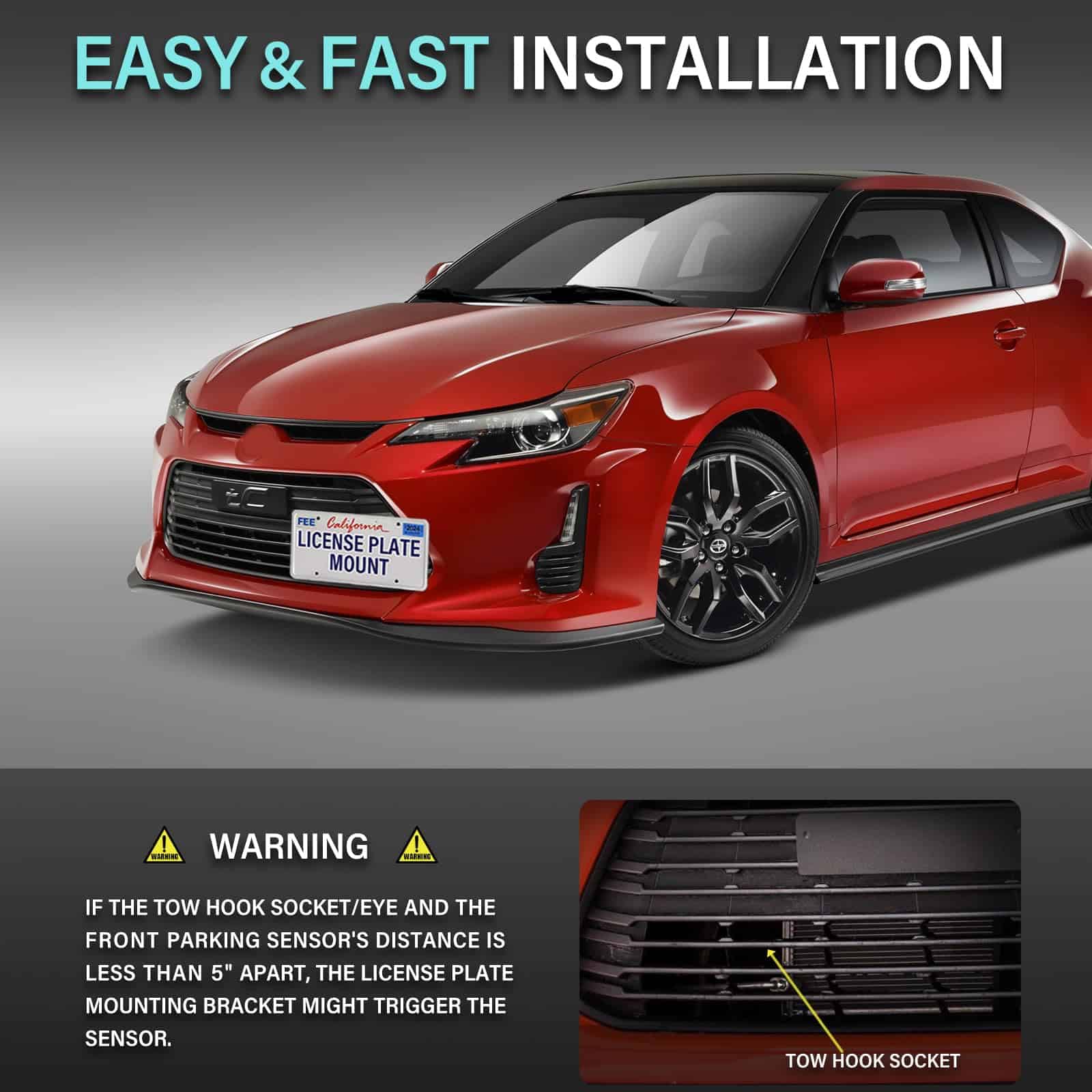 Soporte de placa de matrícula delantera -4-2015 xB - Imagen 4