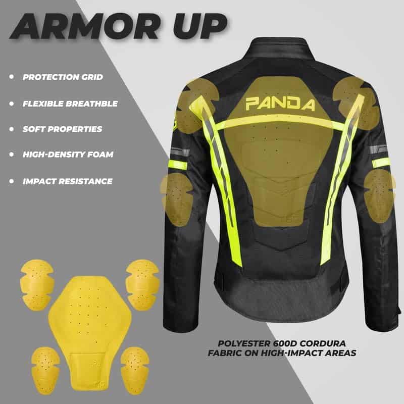 Chamarra de motocicleta PANDA CYCLE GEAR para mujer con - Imagen 7