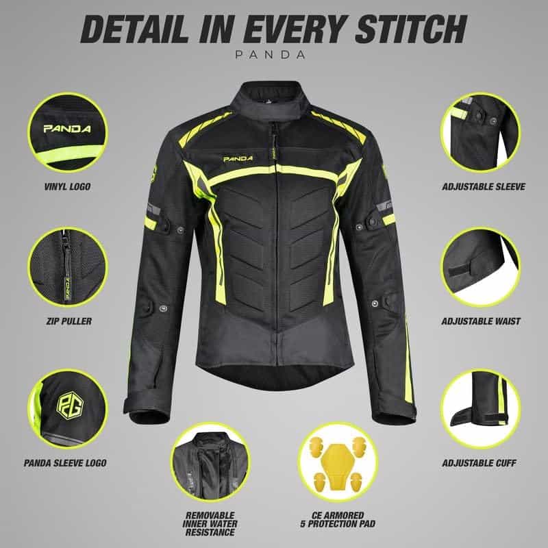 Chamarra de motocicleta PANDA CYCLE GEAR para mujer con - Imagen 5
