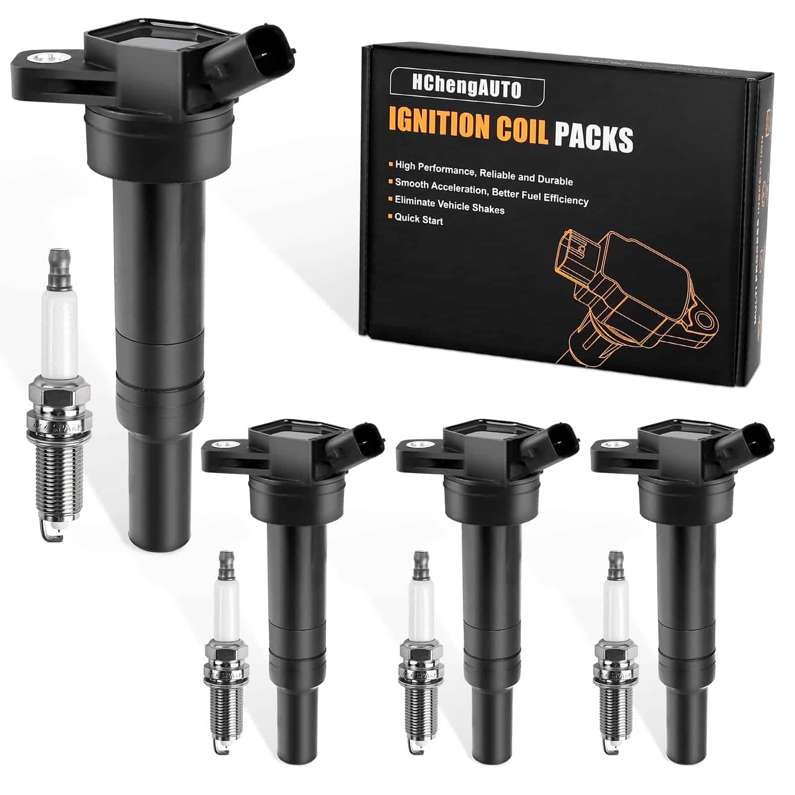 4pcs Bobinas de Encendido y Bujía Compatible con Hyundai