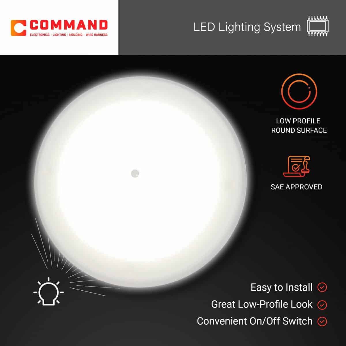 Luz de techo LED para RV Command Electronics OEM de 12V, - Imagen 7