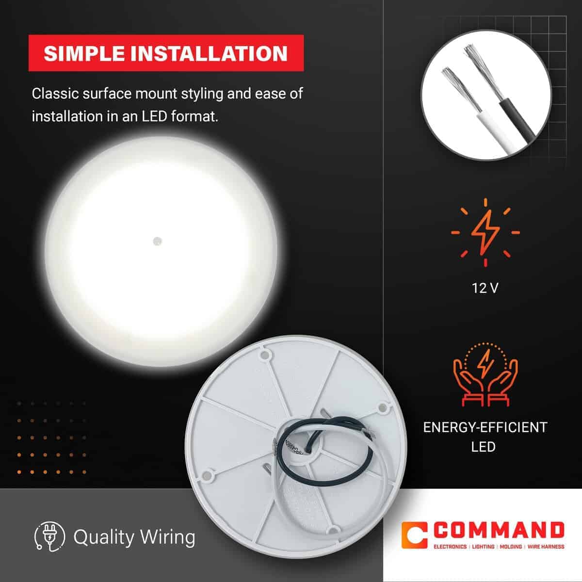 Luz de techo LED para RV Command Electronics OEM de 12V, - Imagen 4