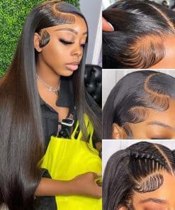 Peluca Recta de Encaje Frontal de Cabello Humano Pazat Pre