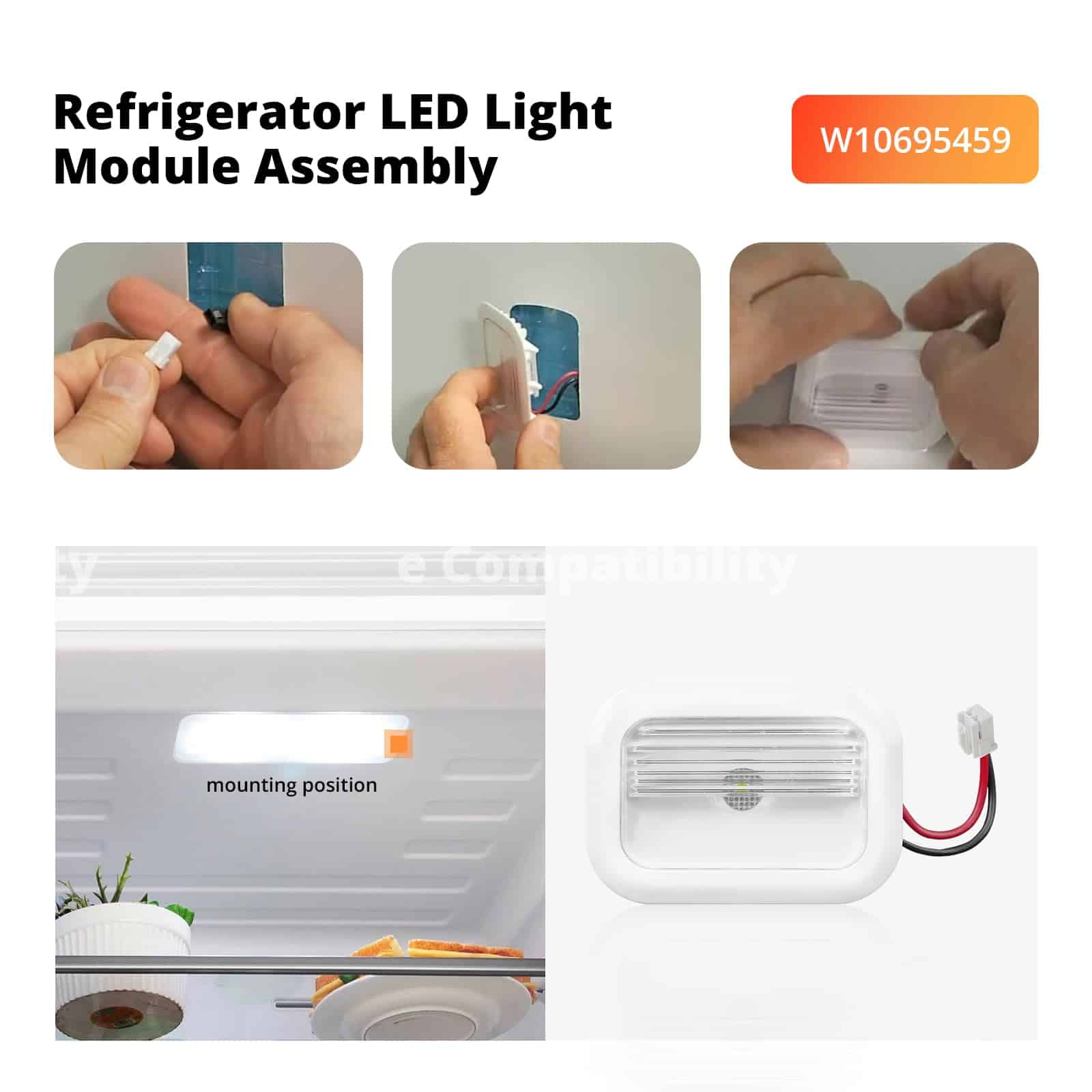 Bombilla de luz de refrigerador Showingo W10695459 - Imagen 5