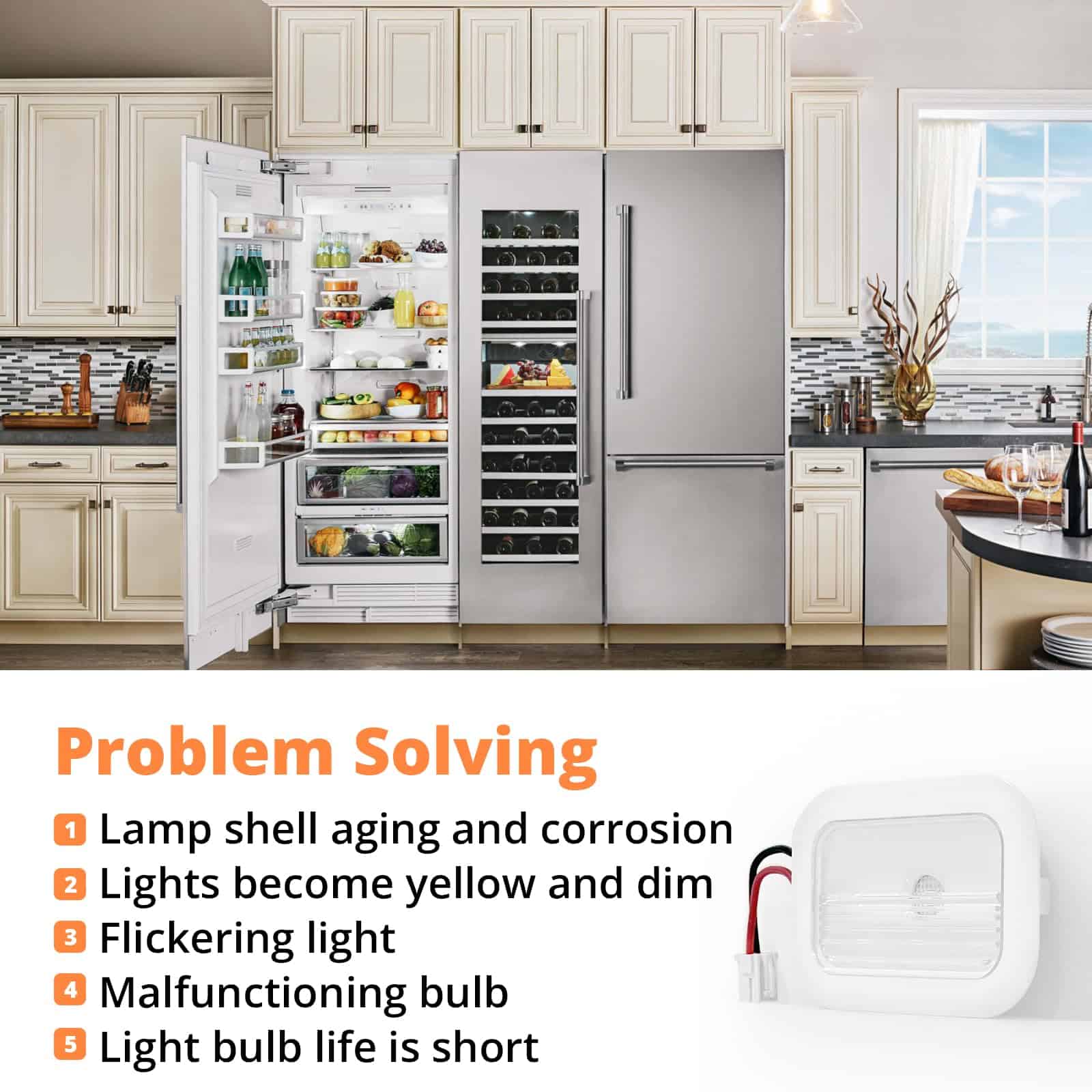 Bombilla de luz de refrigerador Showingo W10695459 - Imagen 7