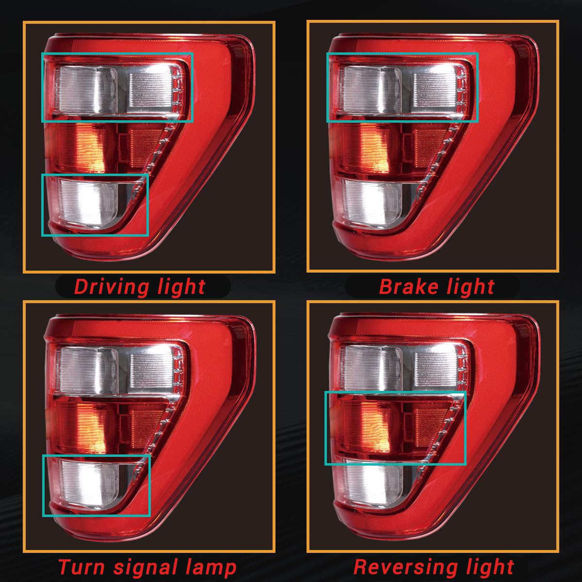 Ensamblaje de luz trasera compatible con F150 2021-2023 - Imagen 3