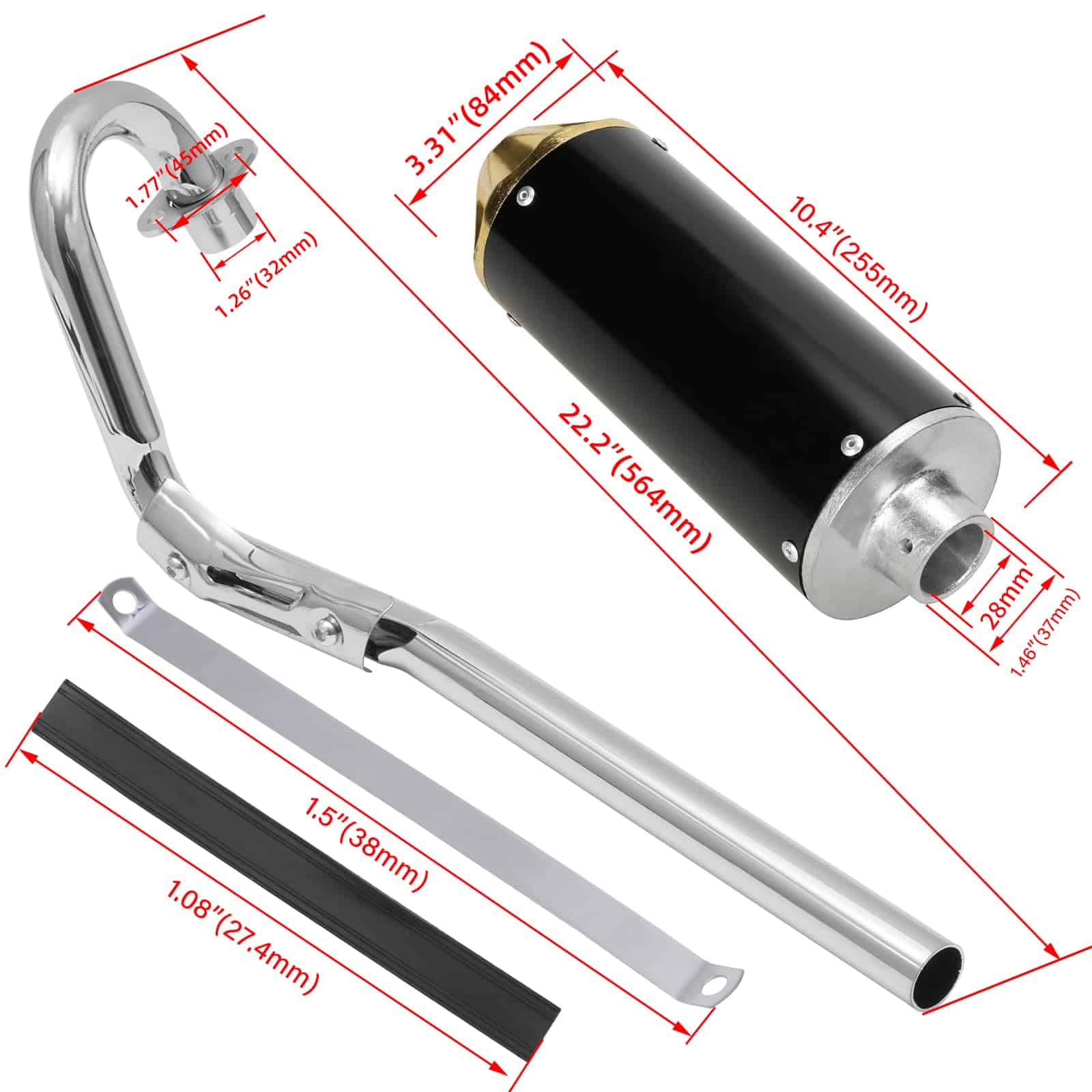 Silenciador de escape para motocicleta HAUERTZX compatible - Imagen 3
