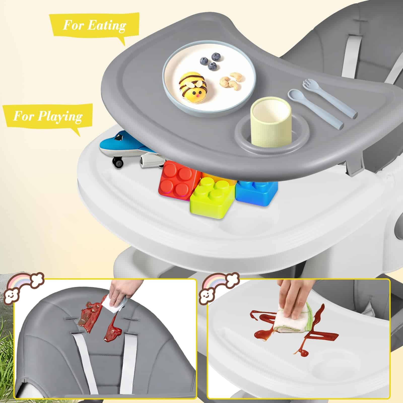 Sillas altas para bebés y niños pequeños, 6 en 1 Silla alta - Imagen 7
