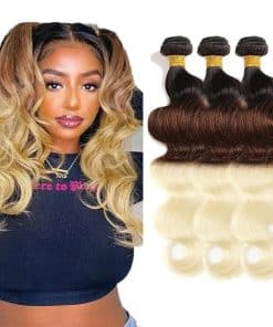 CnumGunm T1B/4/613 Extensiones de Cabello Humano Ombre