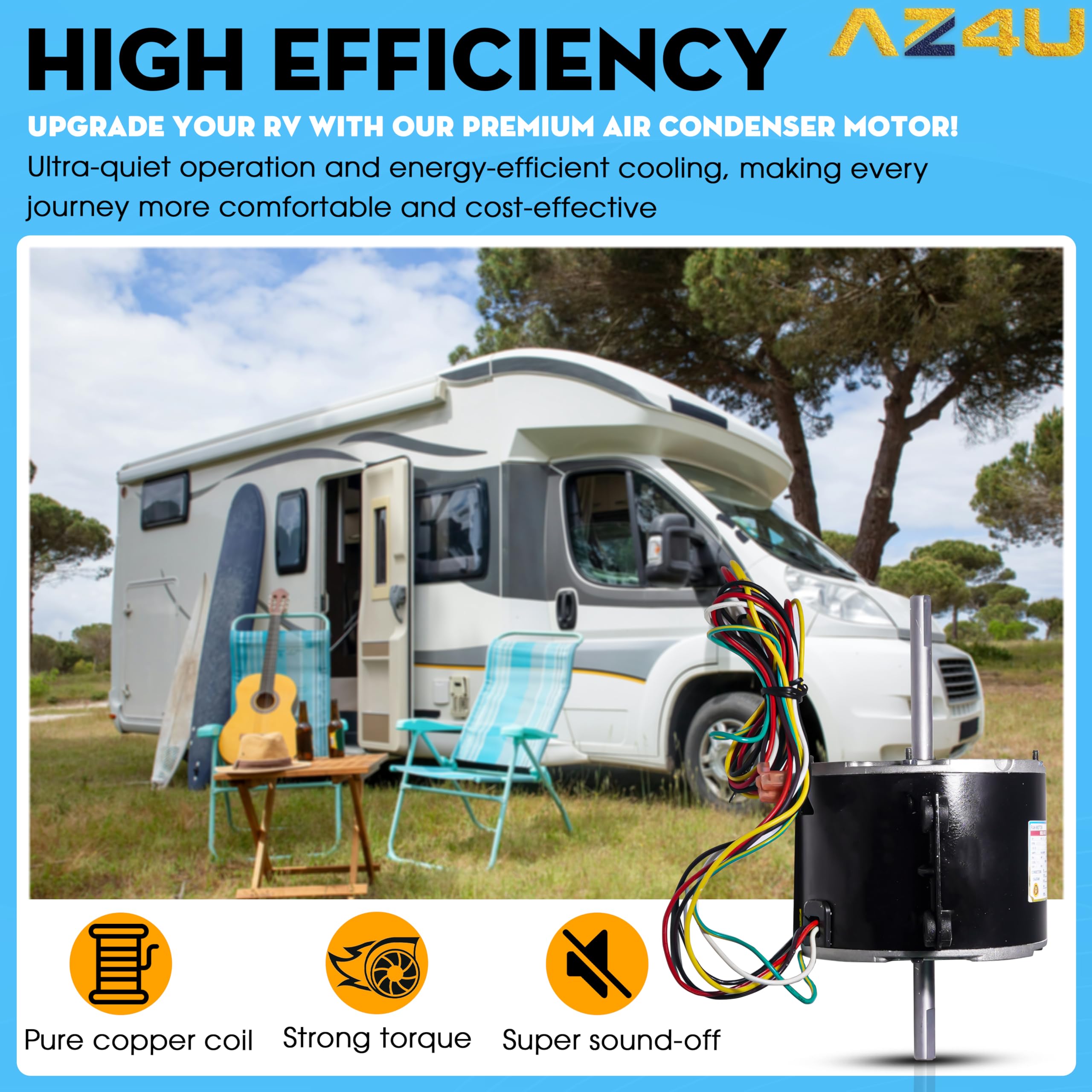 Motor del ventilador de CA de 1/5Hp 3 velocidades - Imagen 5