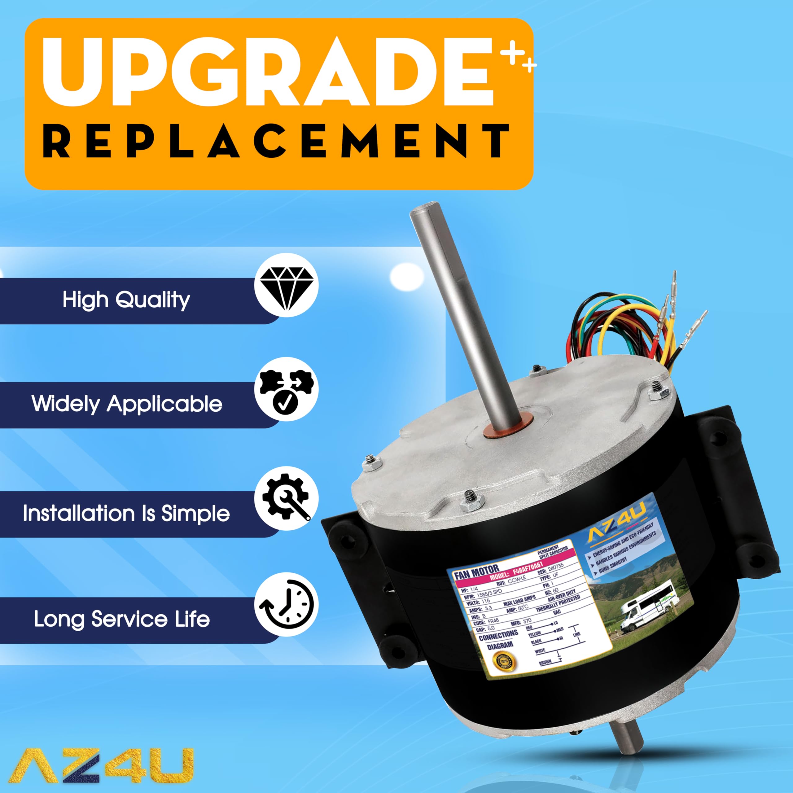 Motor del ventilador de CA de 1/5Hp 3 velocidades - Imagen 8