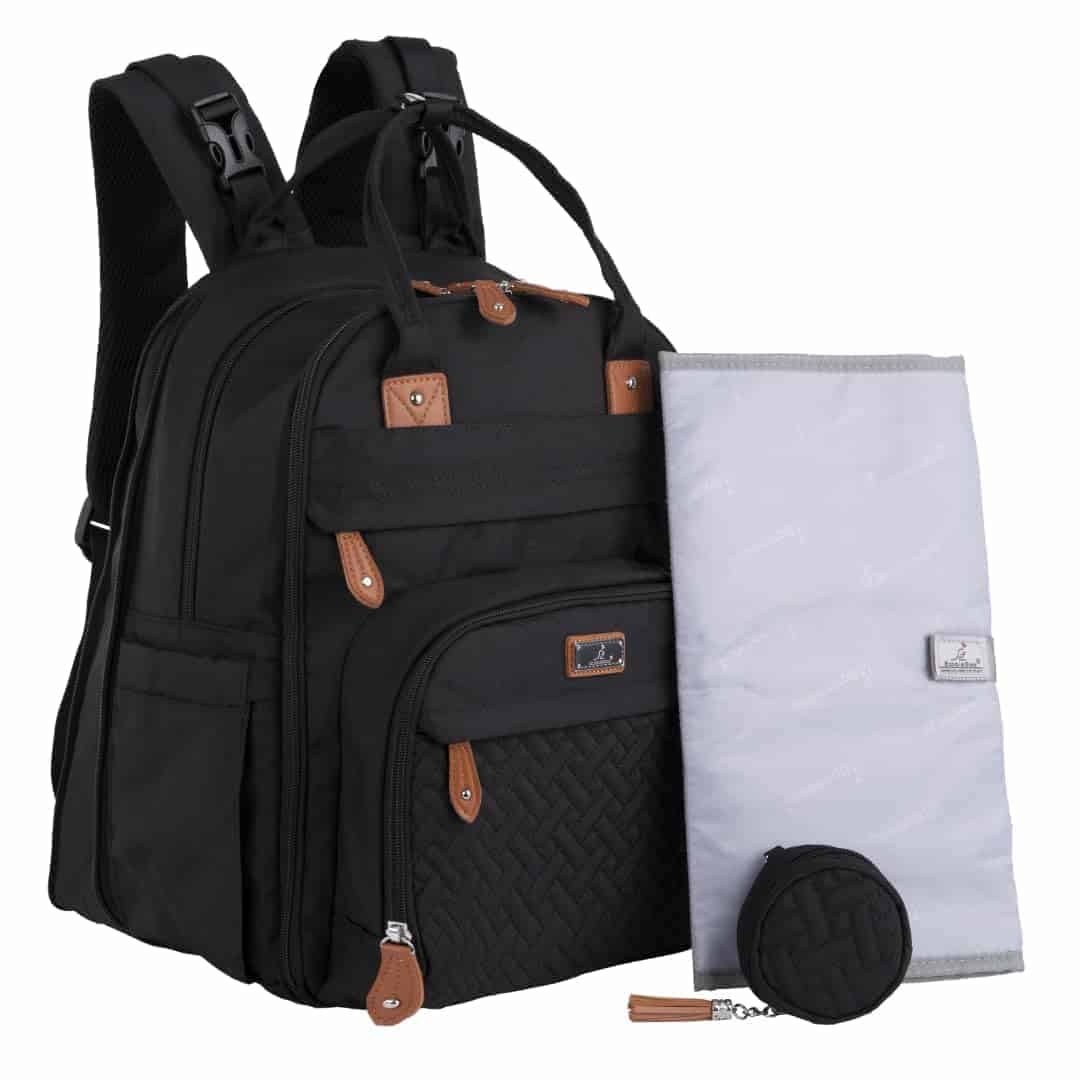 BabbleRoo Mochila de pañales extra grande, -Negro