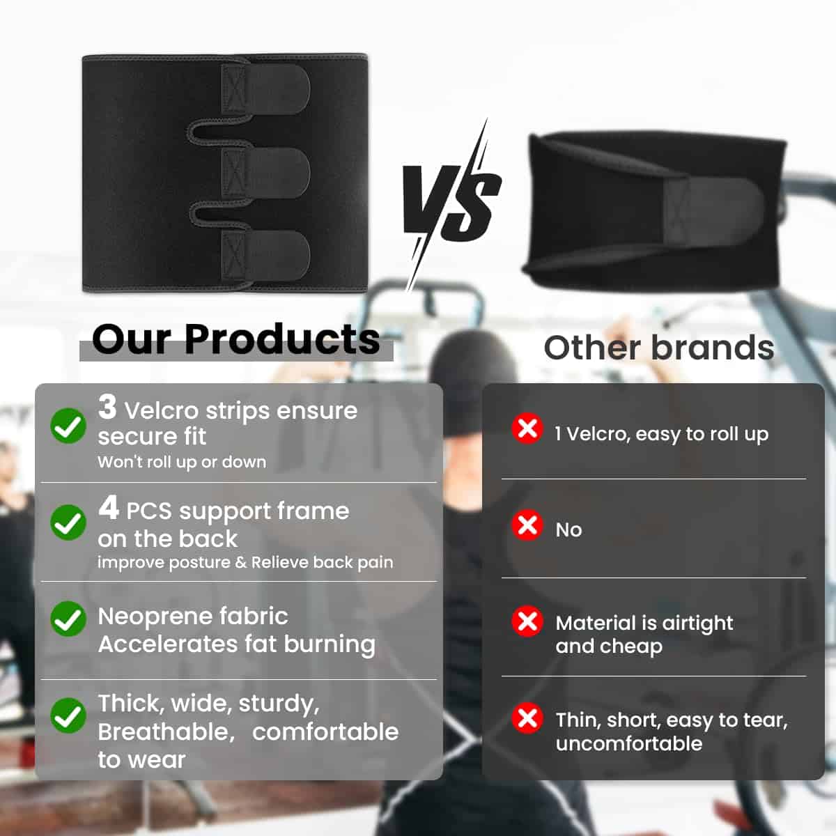 RIYA Cinturón de Sudor para Cintura para Mujeres y Hombres - Imagen 3