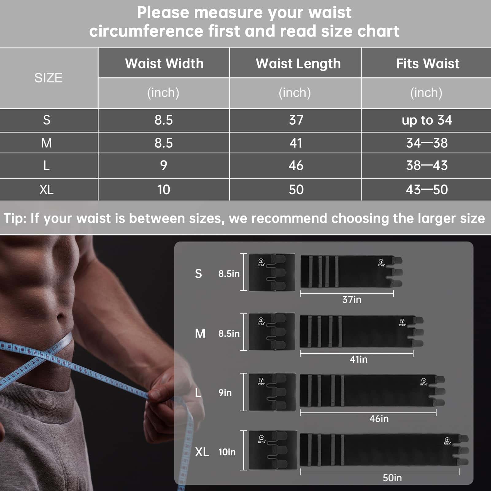 RIYA Cinturón de Sudor para Cintura para Mujeres y Hombres - Imagen 7