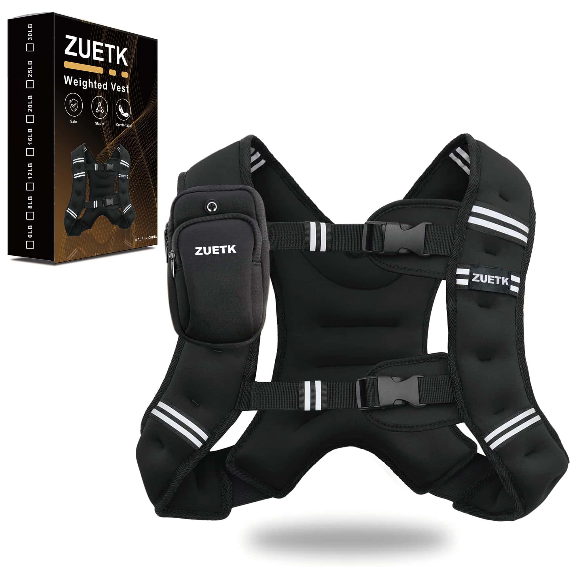 Chaleco con Peso ZUETK, -Negro con Bolsa