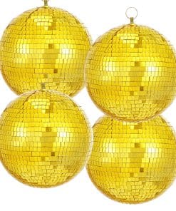 Esfera de Espejo Dorada Colgante: 6 Pulgadas Bola