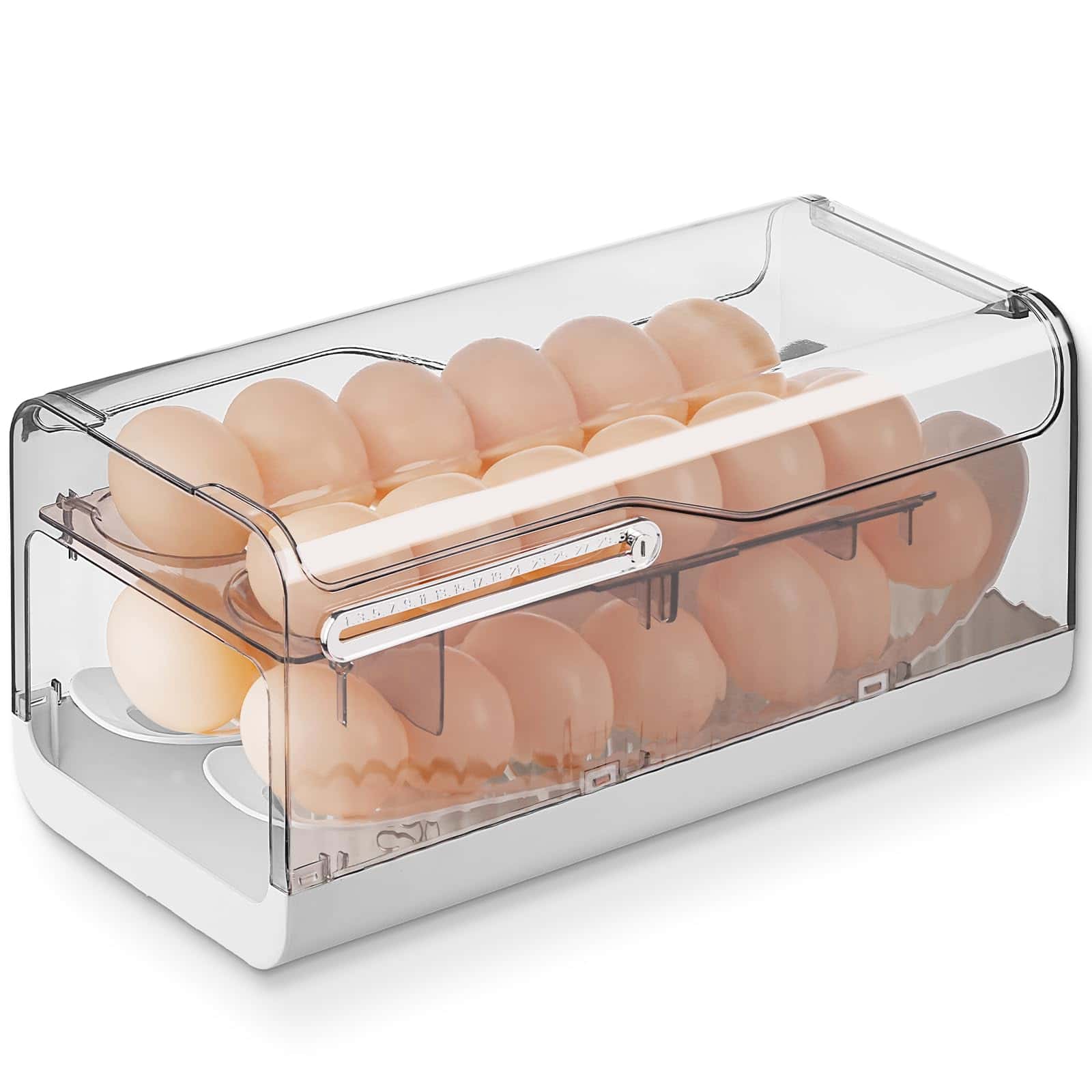 Porta huevos para refrigerador, dispensador de huevos de 2