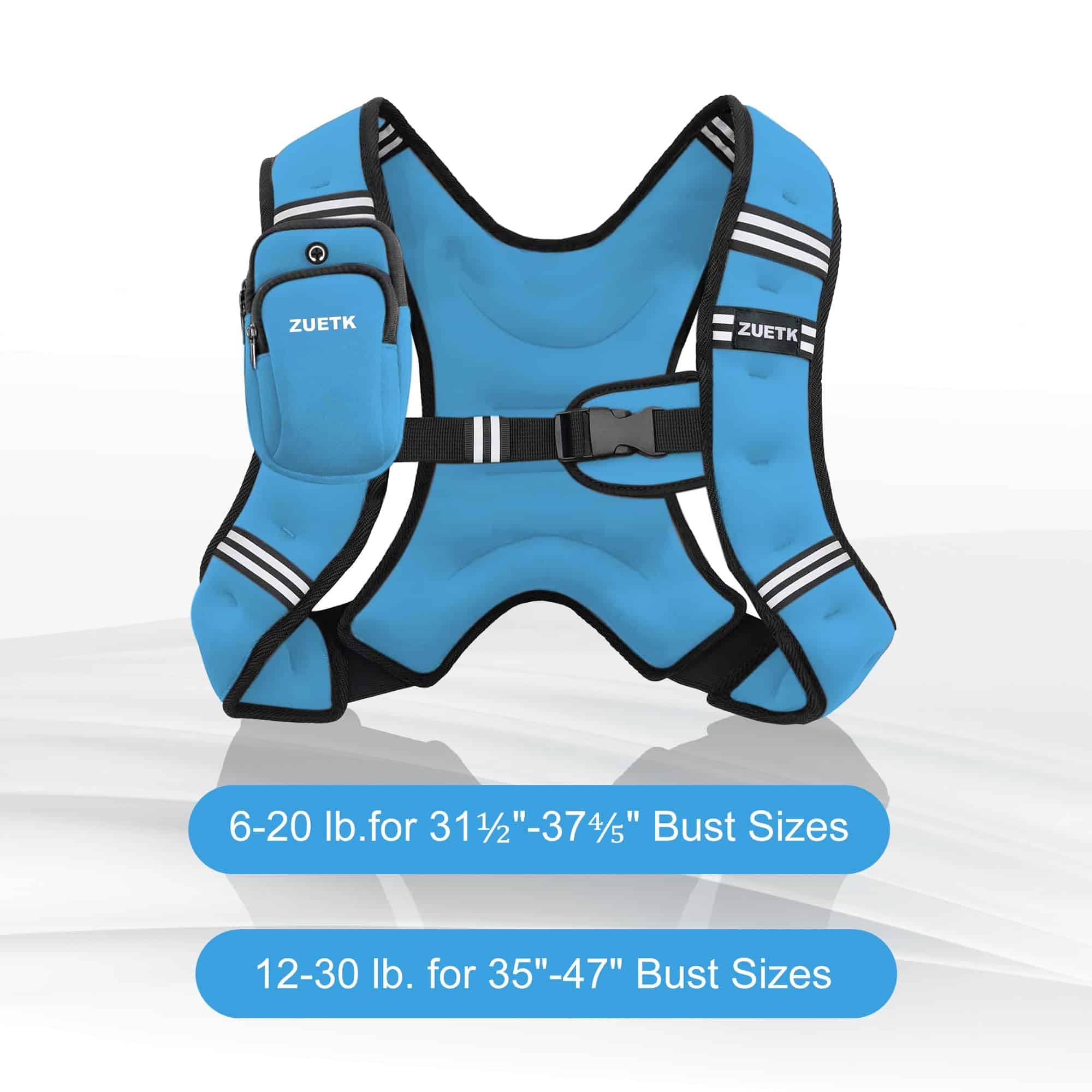 Chaleco ponderado ZUETK, 6 lb/8 lb/12 lb/16 lb/20 lb/25 - Imagen 8