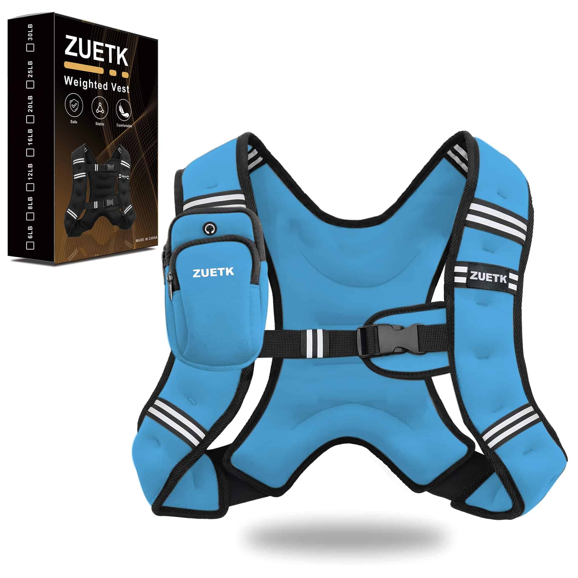 Chaleco ponderado ZUETK, 6 lb/8 lb/12 lb/16 lb/20 lb/25