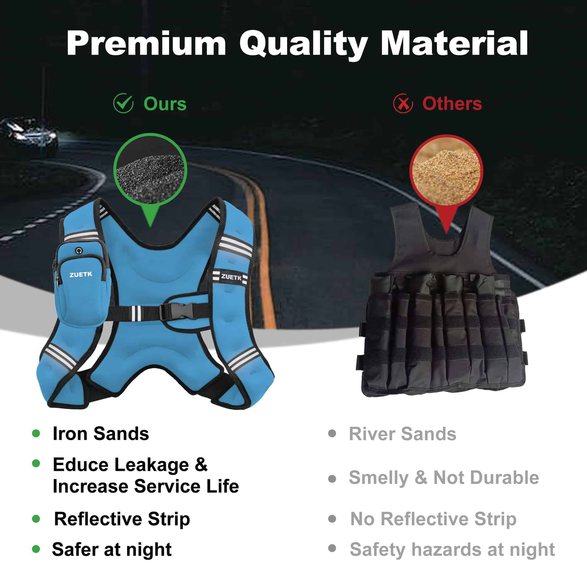 Chaleco ponderado ZUETK, 6 lb/8 lb/12 lb/16 lb/20 lb/25 - Imagen 5