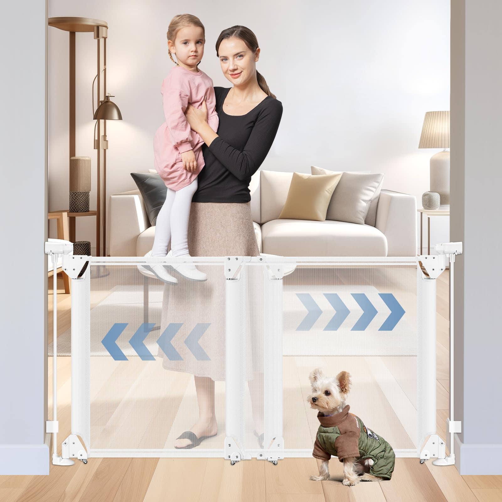 Puerta de seguridad para bebés expandible para escaleras