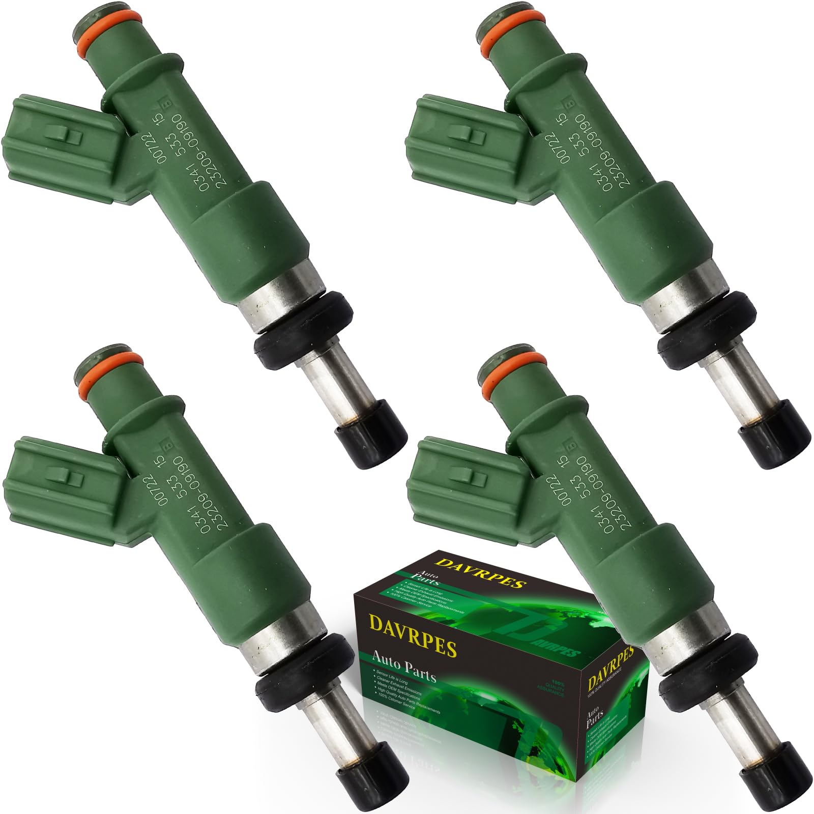 4PCS DAVRPES Inyectores de Combustible 23209-09190 Boquilla