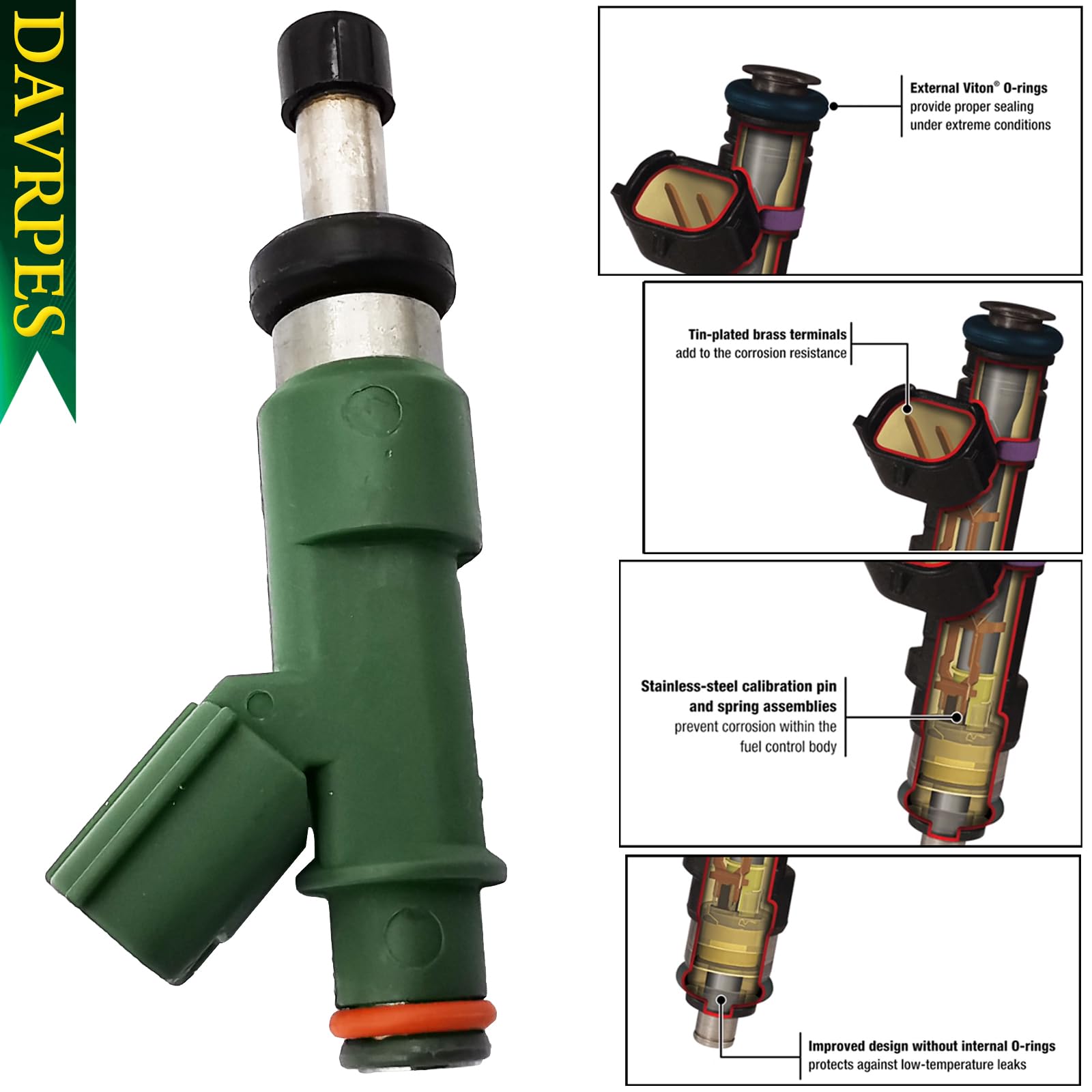 4PCS DAVRPES Inyectores de Combustible 23209-09190 Boquilla - Imagen 5