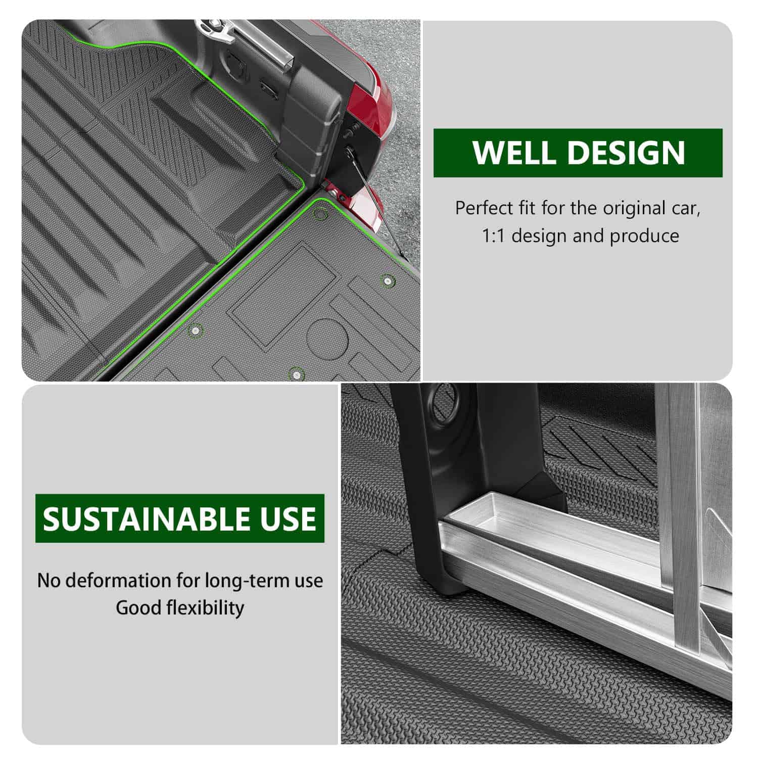 xipoqix Tapete para Camioneta y Tapete de Portón Compatible - Imagen 6