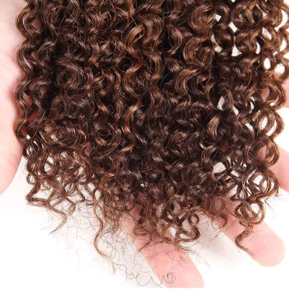 Paquetes de cabello humano con ondas de agua marrón de - Imagen 7