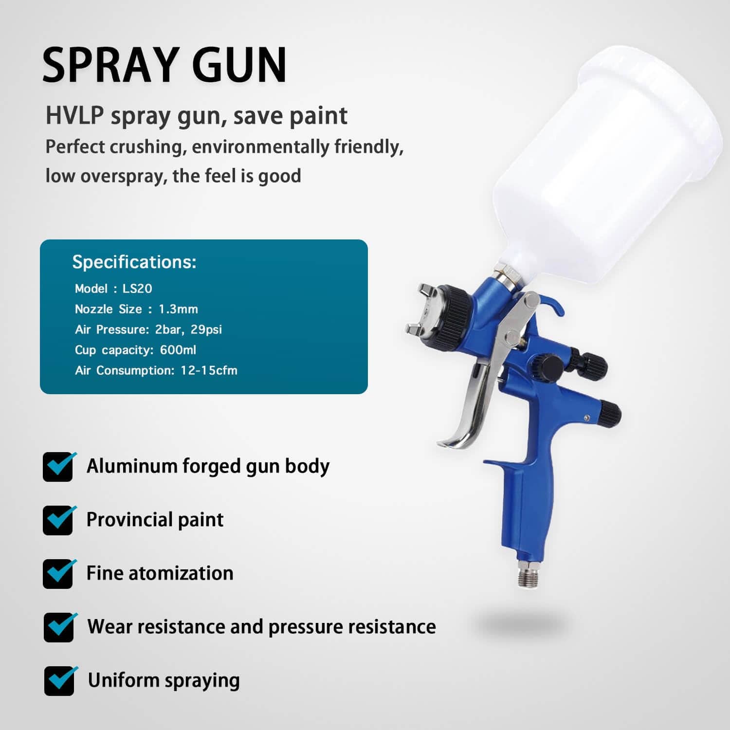 Pistola de Pulverización HVLP de Gravedad Profesional - Imagen 3