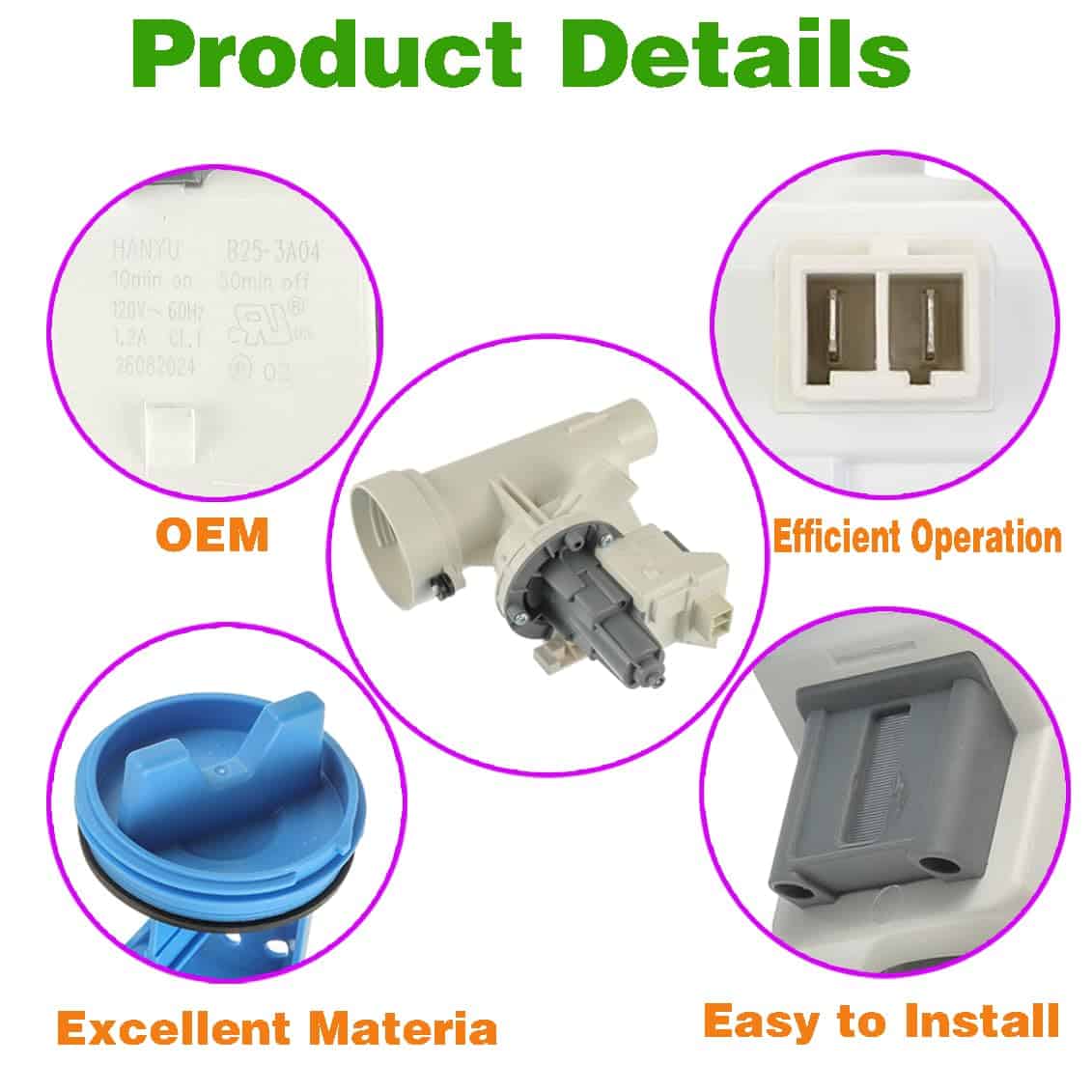 (Actualizado) Bomba de Drenaje y Filtro para Lavadora - Imagen 8