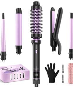 Rizador 5 en 1, Set de Rizador con Cepillo Térmico, Plancha