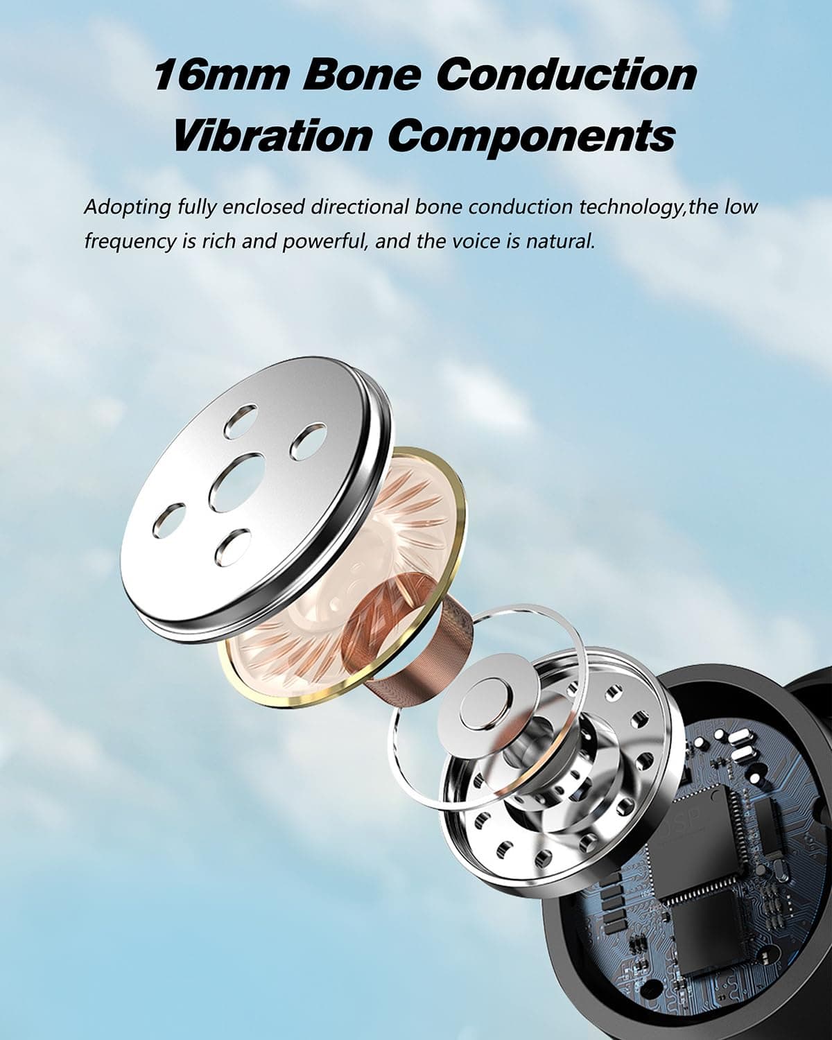 Audífonos deportivos de conducción ósea ultracómodos para - Imagen 4