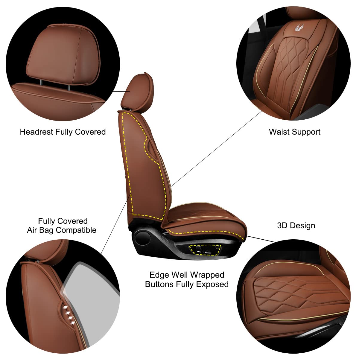 Cubiertas de Asiento para Coche de Cuero Falso Premium a - Imagen 5