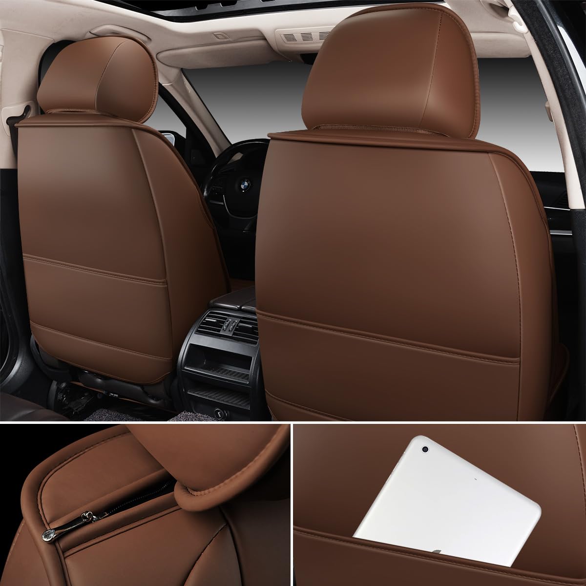 Cubiertas de Asiento para Coche de Cuero Falso Premium a - Imagen 4