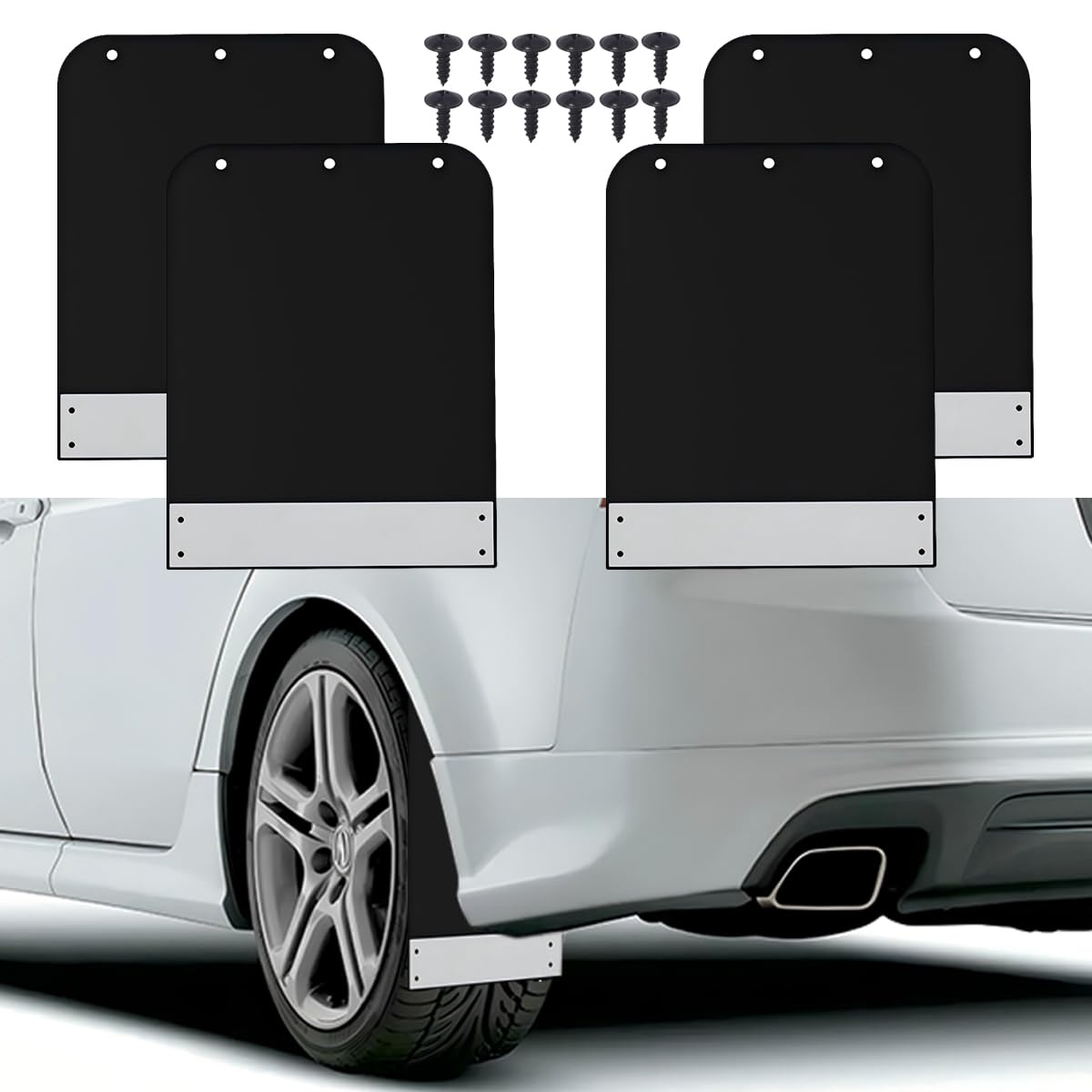 Paquete de 4 Guardabarros Universales, Negros Protectores