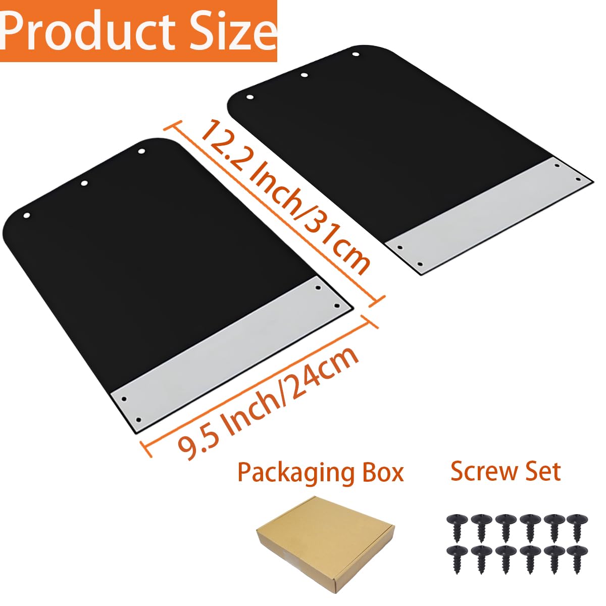 Paquete de 4 Guardabarros Universales, Negros Protectores - Imagen 4