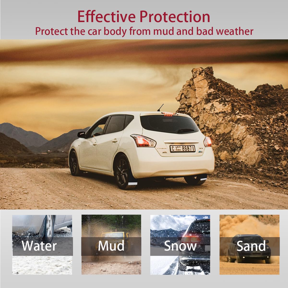 Paquete de 4 Guardabarros Universales, Negros Protectores - Imagen 6