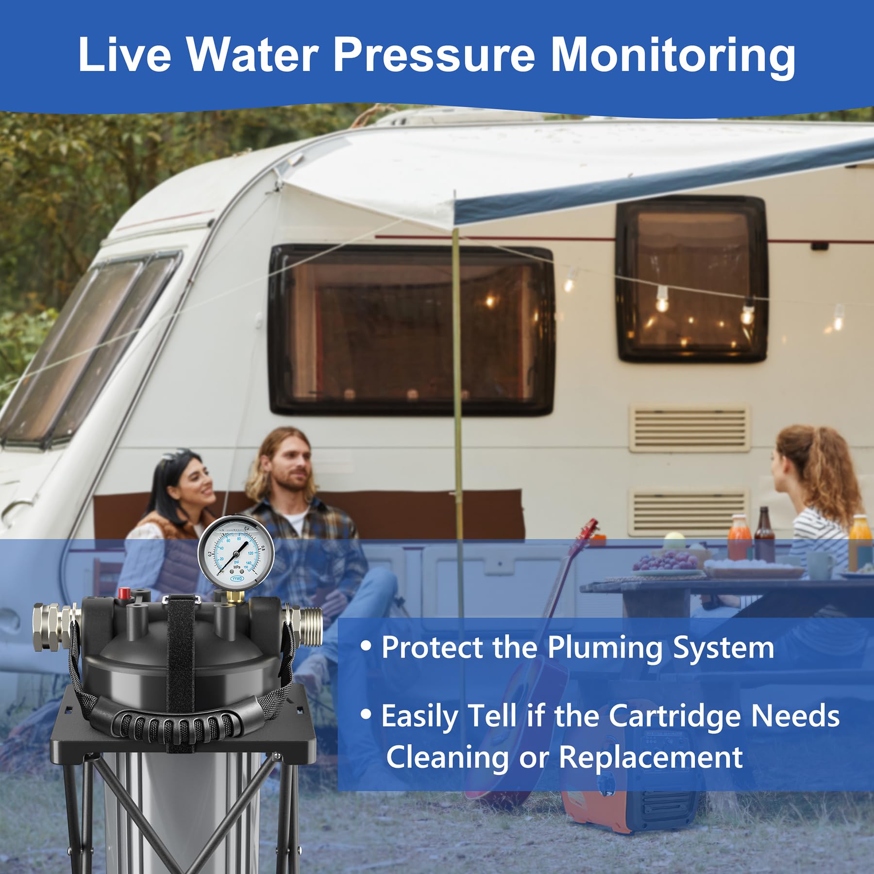 Filtro de agua para RV Kintim de 6 capas con soporte y - Imagen 7