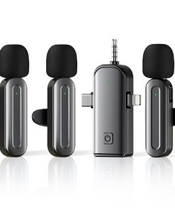 AWSENS 3 en 1 Micrófonos Inalámbricos de Solapa para