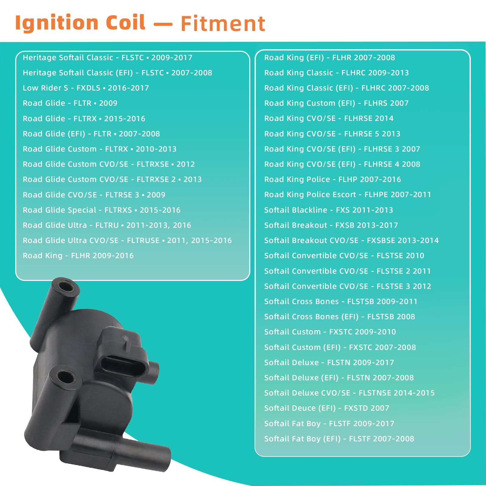 Bobina de Encendido 31696-07A Compatible con Modelos Harley - Imagen 4