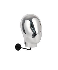 Cabeza de Maniquí Montado en la Pared Color Plata para