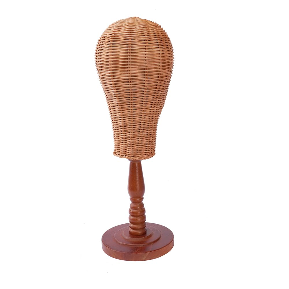 Cabeza de Maniquí de Rattan con Base de Madera para - Imagen 4