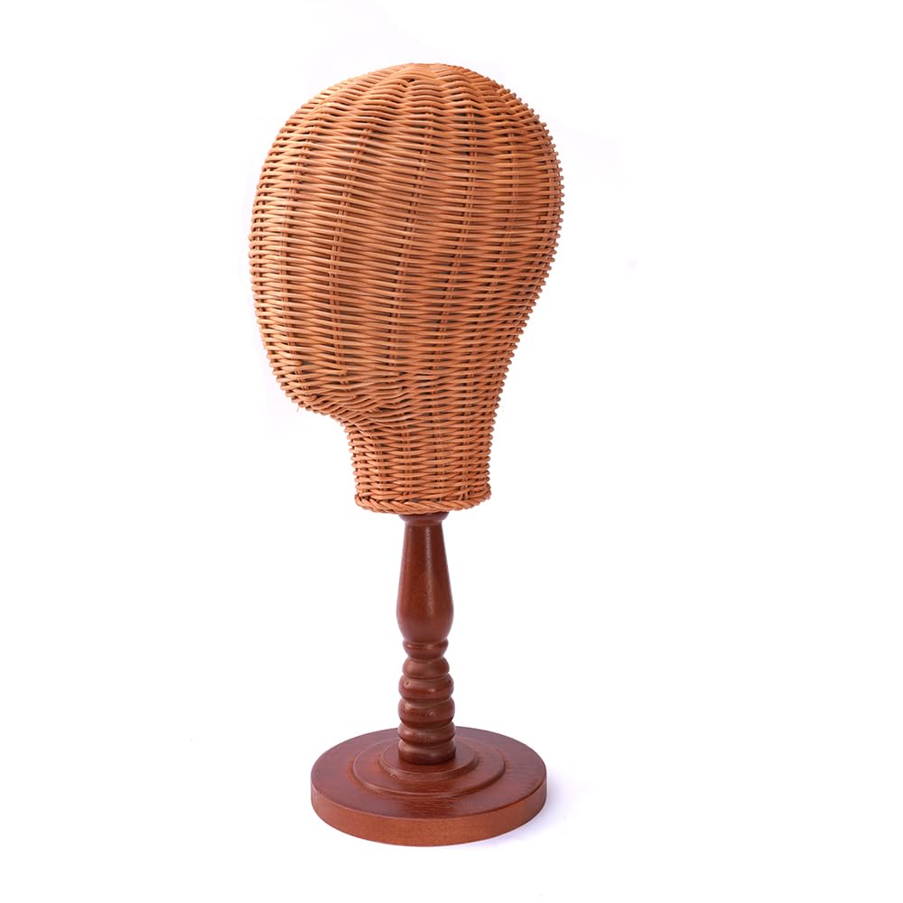 Cabeza de Maniquí de Rattan con Base de Madera para - Imagen 5